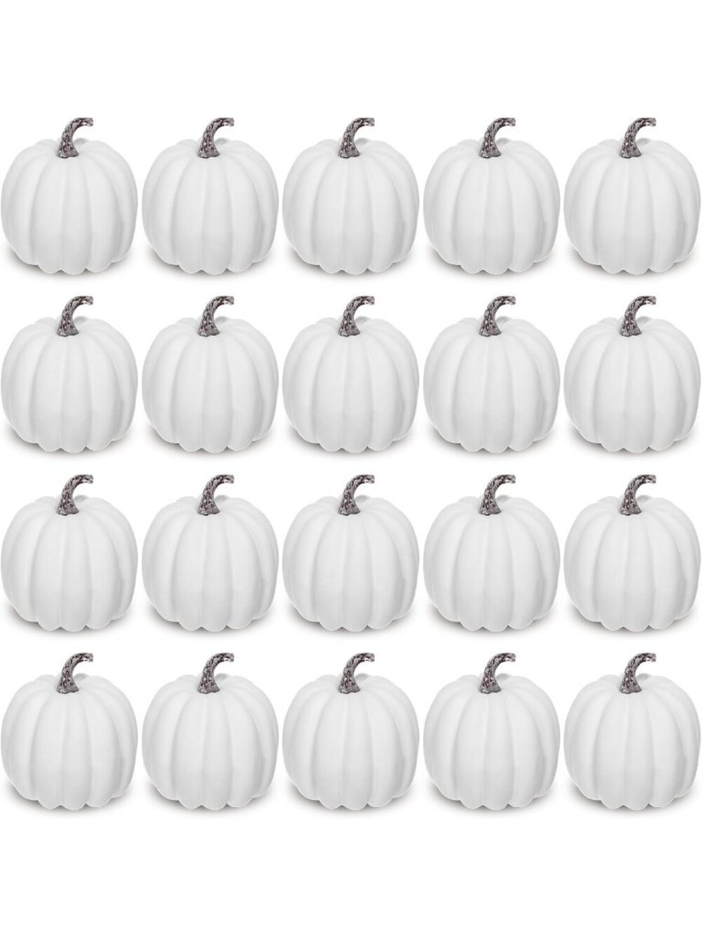 20 Pcs White Foam Artificial Pumpkins for Fall Harvest Decor - Autumn Home